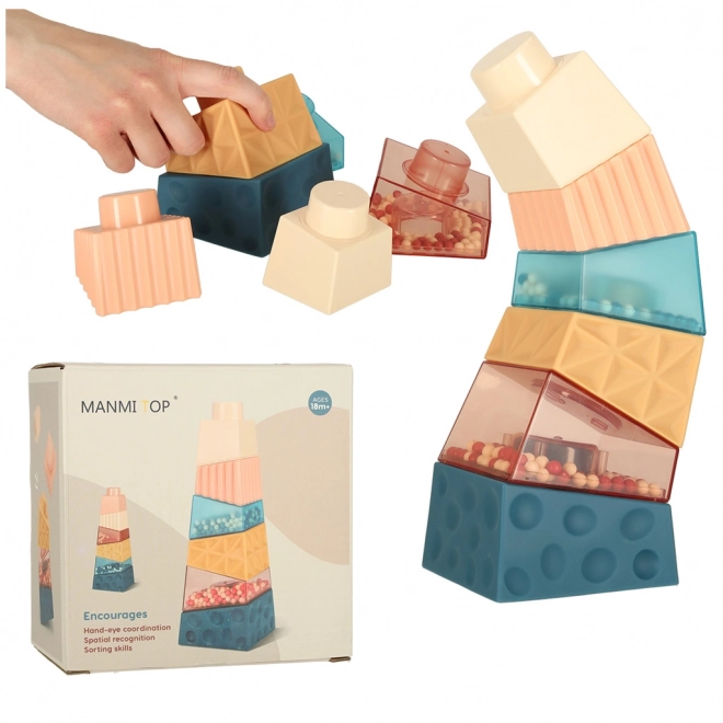 Tour éducative Montessori avec billes et textures