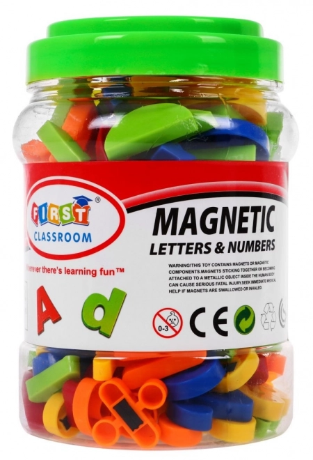 Ensemble de magnets colorés Nombres, lettres et formes - 128 pièces