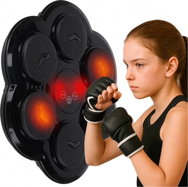 Entraîneur de boxe mural avec LED, Bluetooth et USB