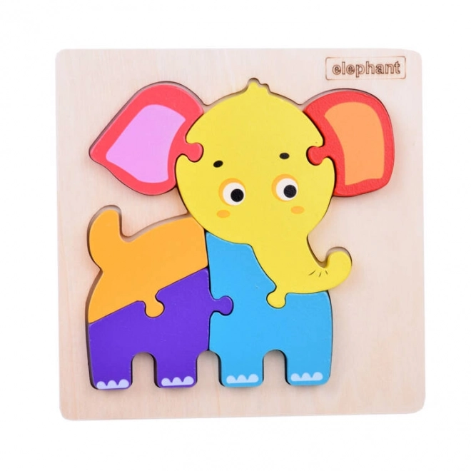 Puzzle éducatif en bois éléphant