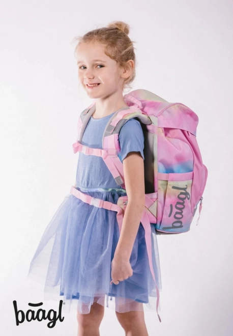 ENSEMBLE BAAGL 3 Airy Rainbow Unicorn : cartable, trousse, sac