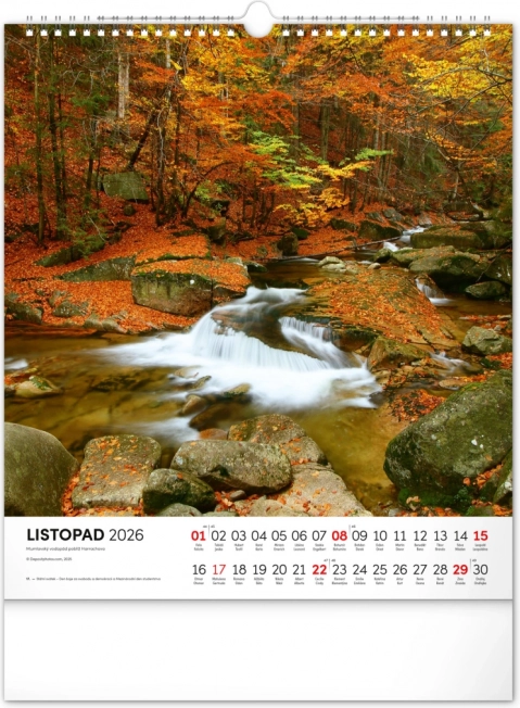 Calendrier mural Krkonoše 2026