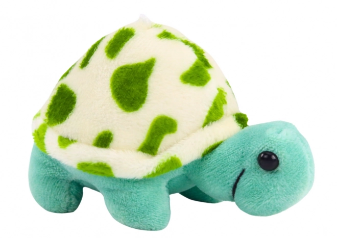 Tortue en peluche 10 cm bleu pendentif