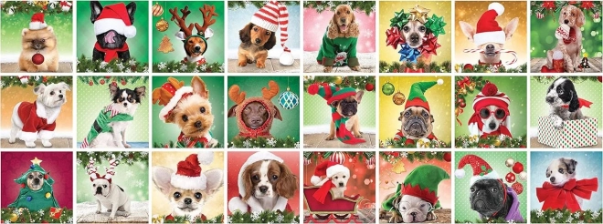 Calendrier de l'Avent avec puzzle Eurographics 24 x 50 pièces – Chiens de Noël