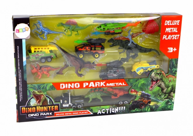 Set de véhicules Grand hélicoptère Dinosaures 8 pcs.