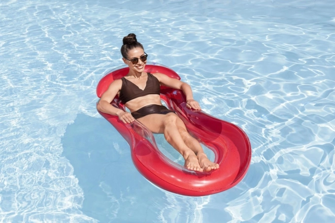 Matelas gonflable rouge avec fond en filet