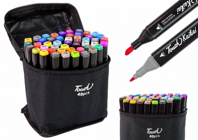 Ensemble de 48 marqueurs Touch sac à main Marqueurs à alcool