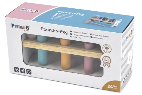 VIGA PolarB Banc en bois avec marteau – Jouet Montessori