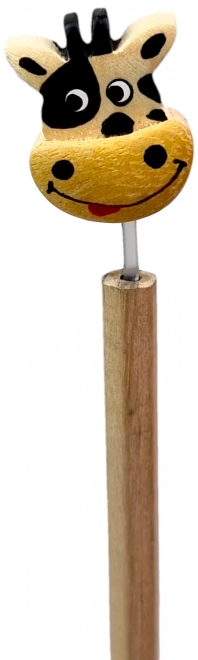Crayon en bois avec tête de vache