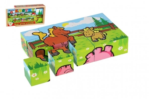 Blocs en bois Mes premiers animaux 15 pcs