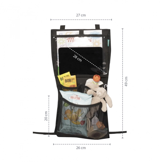 Organisateur de siège + poche pour tablette et jouets