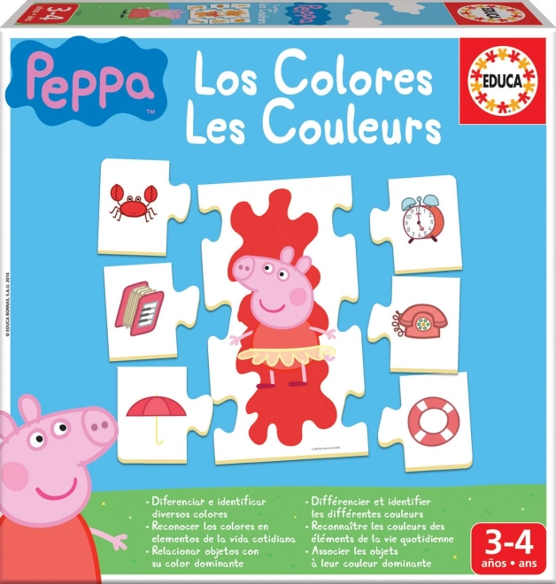 EDUCA Puzzle Peppa Pig : Apprenons les couleurs 6x7 pièces