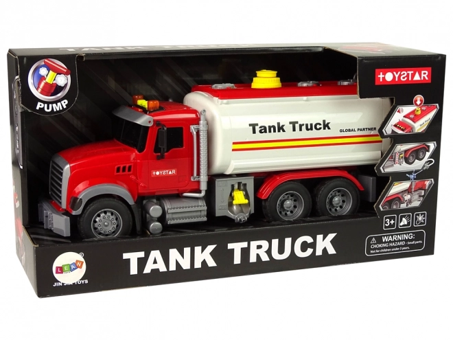 Camion-citerne blanc Bruits Lumières