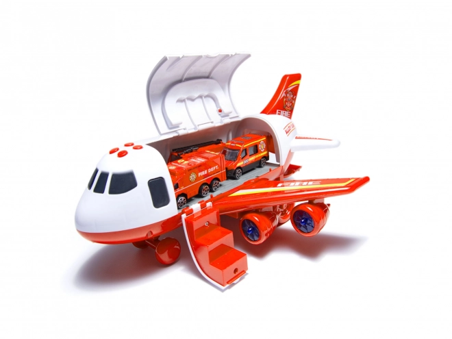 Avion de transport de pompiers avec petites voitures