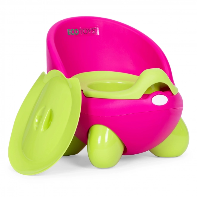 Pot pour enfants ECOTOYS rose-vert avec pieds antidérapants