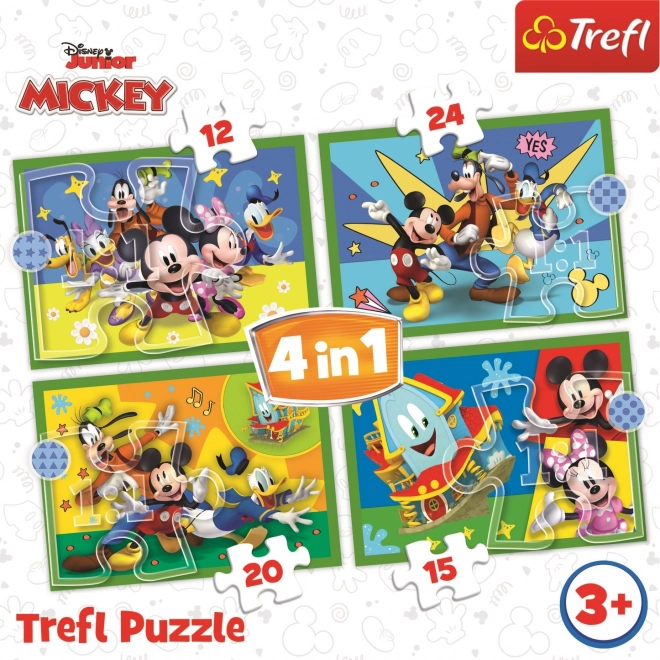 Puzzle 4 en 1 Mickey parmi les amis