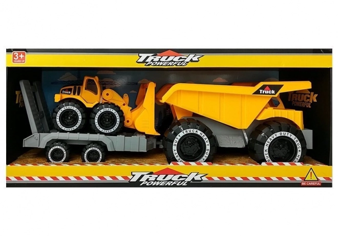 Grand jouet de construction avec remorque et bulldozer 49 cm