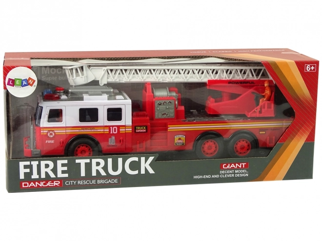 Camion de pompiers à friction Lumières Sons Échelle Portes Ouvrables