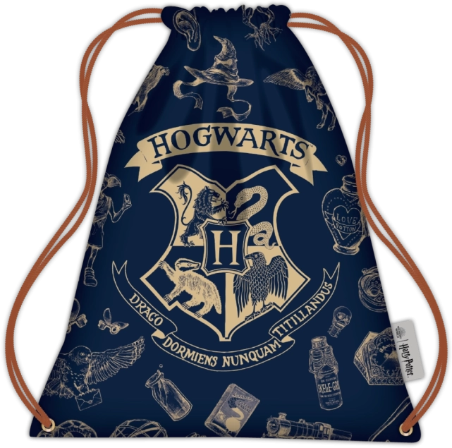 Sac à cordon Harry Potter bleu marine et doré