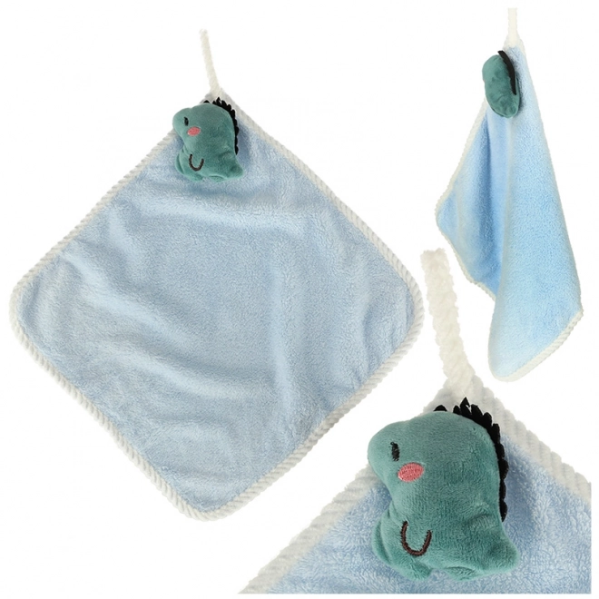 Serviette pour enfants à la maternelle 30x30cm dinosaure bleu