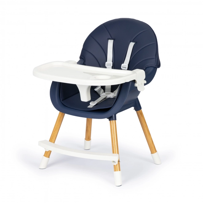 Chaise Haute Ecotoys 2-en-1 bleue
