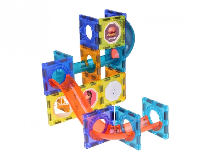 Cubes magnétiques 3D pour enfants Construction de pistes de billes lumineuses 49 éléments ZA5250