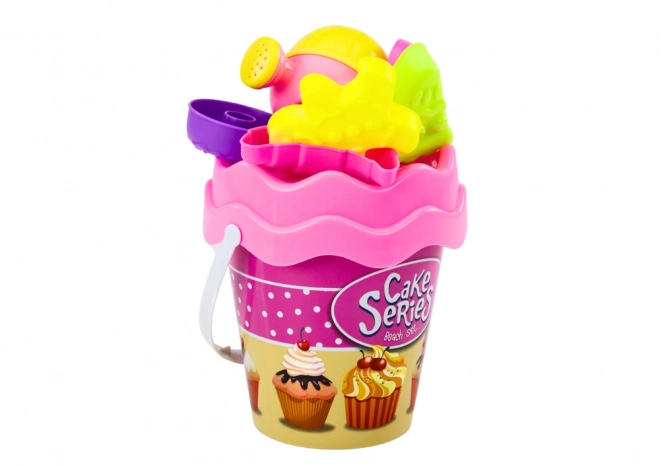 Set de sable Seau d'arrosoir Bonbons roses 8 pcs.