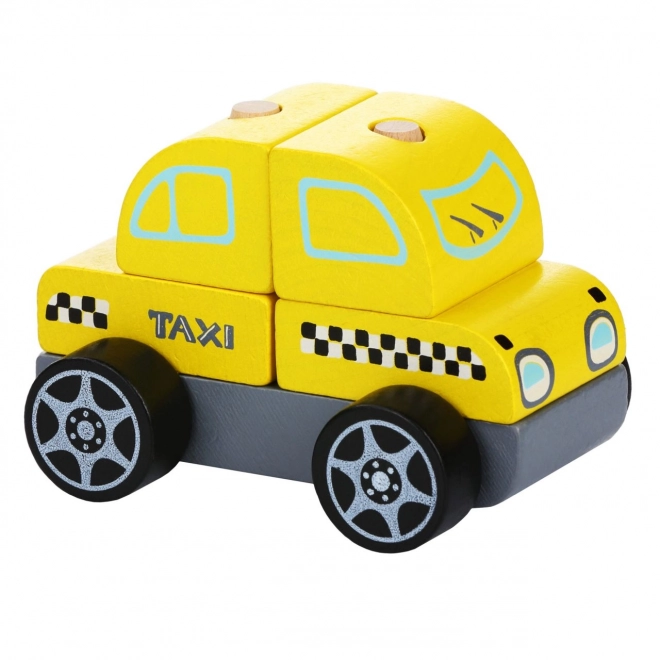 CUBIKA 13159 Taxi voiture - puzzle en bois 5 pièces