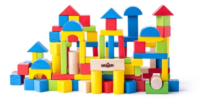Cubes en bois dans un seau de 100 pièces