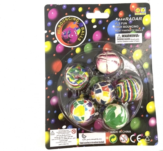 Set de balles rebondissantes hop balls 6 pcs 3,2 cm