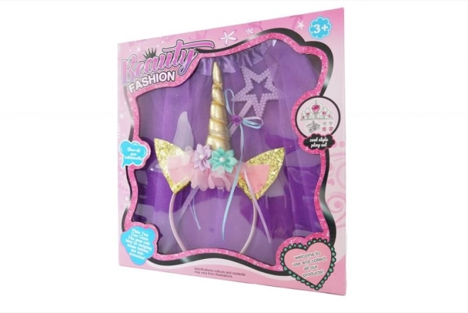 Set de déguisement licorne pour enfants – tutu, serre-tête et baguette