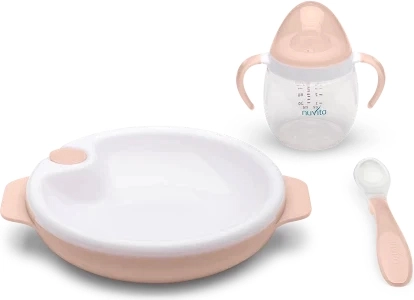Set d’assiettes thermiques avec cuillère en silicone et gobelet, English Rose