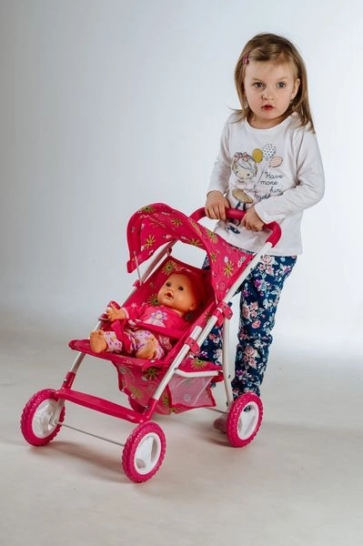 Poussette sportive pour poupées avec capote