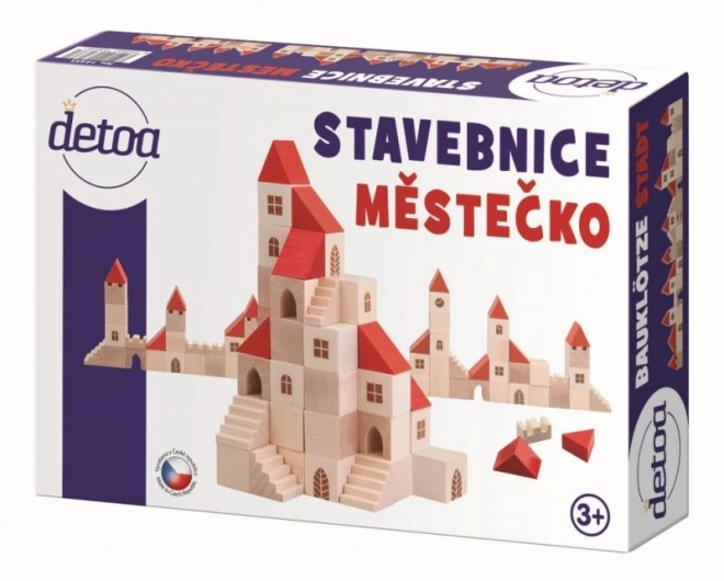 Jeu de construction en bois petite ville 100 pcs