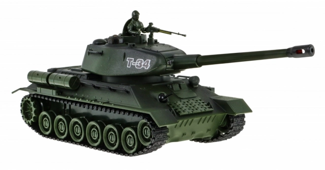 Chars radiocommandés 2 T-34 vs. Tiger pour enfants 3+ Modèles à tir 1:28 + Grande bataille de chars + Sons lumineux