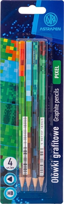 ASTRA Crayon triangulaire HB Pixel 4 pièces (blister)