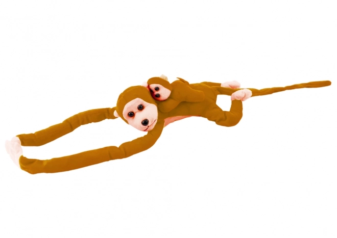 Singe en peluche avec bébé 70 cm