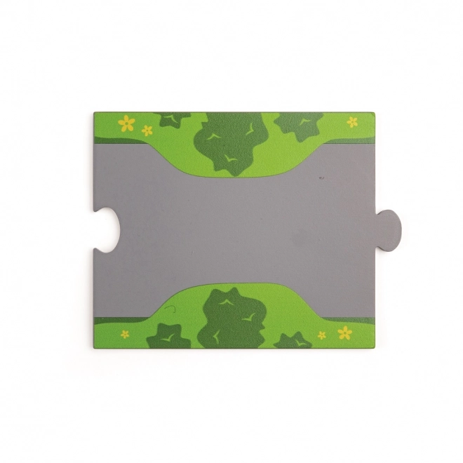 Bigjigs Rail Circuit en bois avec route de campagne 80 pièces