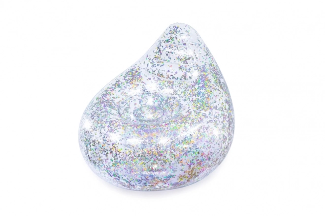 Fauteuil gonflable arc-en-ciel avec paillettes