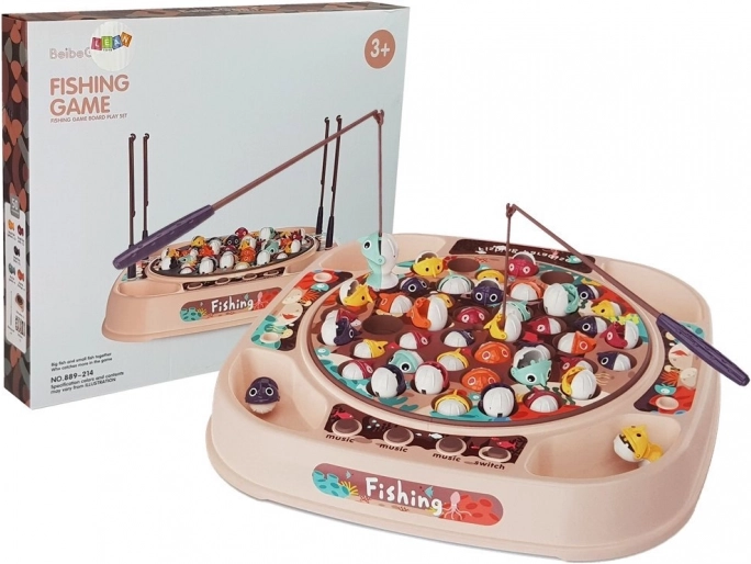 Jeu d’adresse de pêche aux petits poissons avec musique – rose