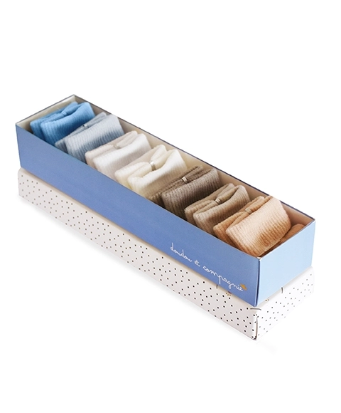 Doudou coffret cadeau de chaussettes pour petit garçon 0–6 mois, 7 paires
