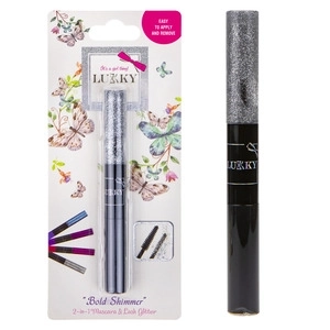 Lukky Mascara et paillettes 2-en-1 pour cils, noir