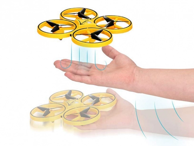 Drone contrôlé par gestes de la main + contrôle à distance Quadcoptère RC0573 – Jaune