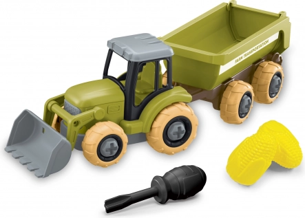 Tracteur à visser avec chargeur et remorque 27 cm