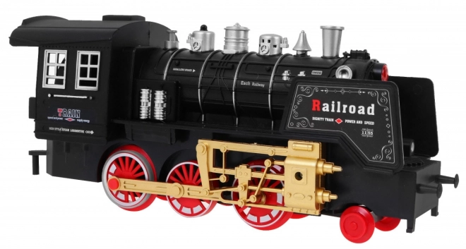 Train télécommandé avec rails pour enfants 3+ Fonction fumée + sons Lumières