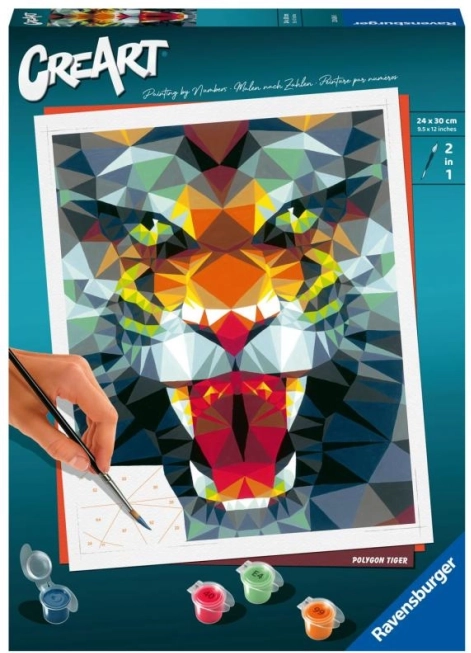 CreArt tigre polygonal – peinture par numéros