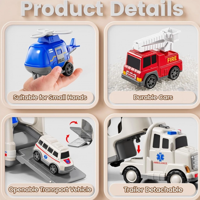 Kit de sauvetage Woopie avec camion de remorquage et 5 voitures