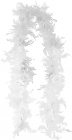 Boa blanc en plumes 2 mètres