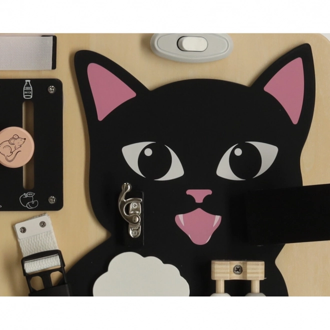 Planche sensorielle en bois Chat