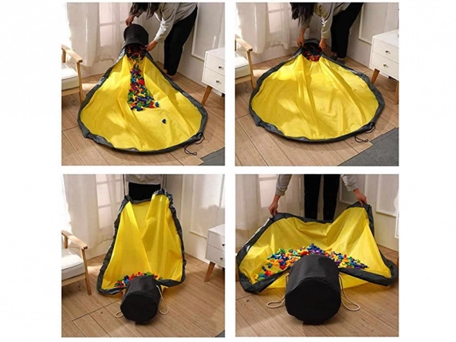 Organisateur Panier à jouets avec tapis et couvercle
